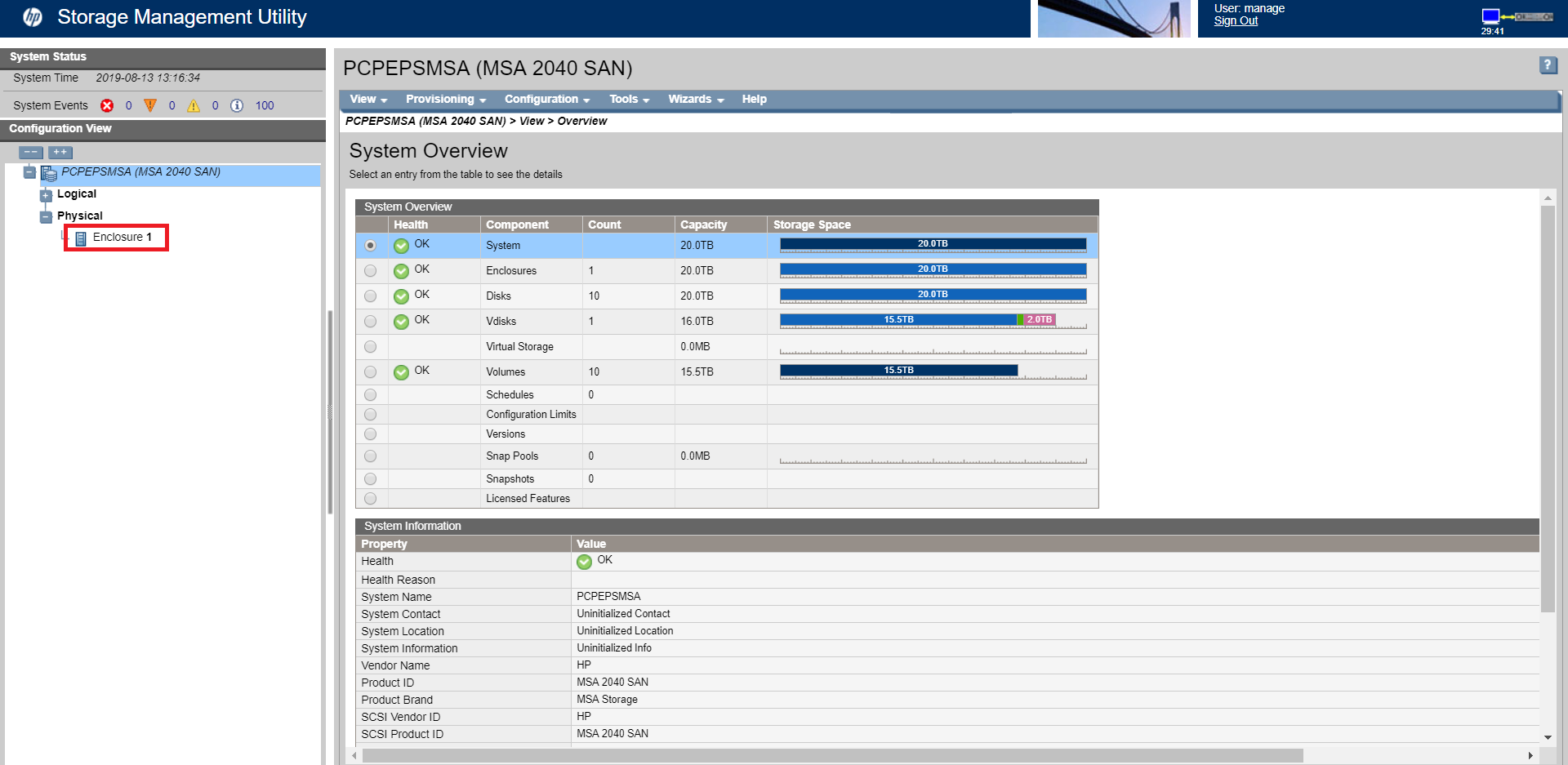 How to find Serial Number of a HPE MSA 2040 SAN Storage